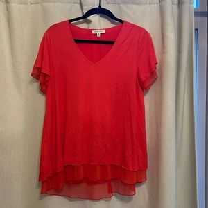 Grace and lace coral blouse